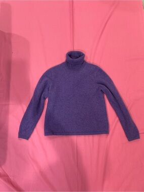 Orvis 100% Cashmere Girls Purple Turtleneck Sweater Cozy Long Sleeve